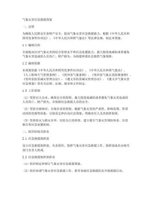 气象灾害应急救援预案