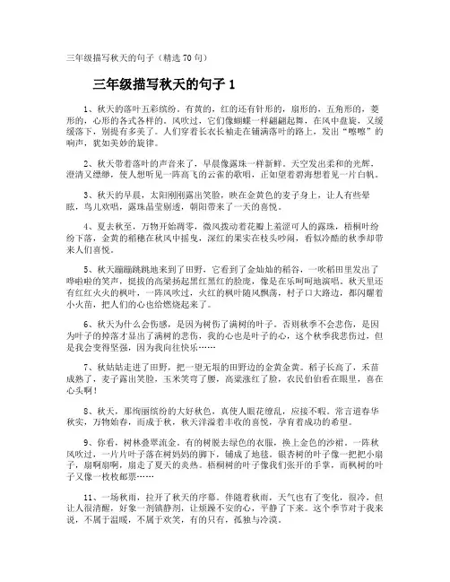 三年级描写秋天的句子