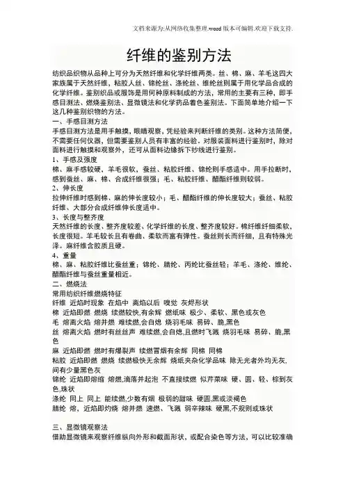 总结纤维的鉴别方法