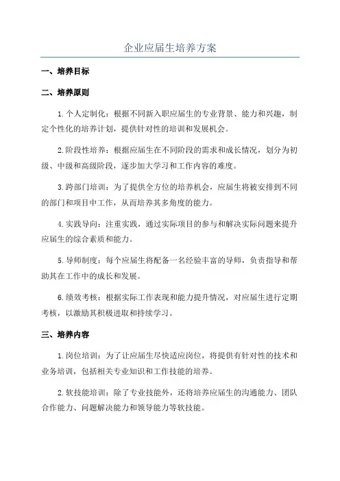 企业应届生培养方案