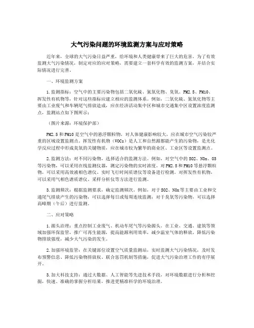 大气污染问题的环境监测方案与应对策略