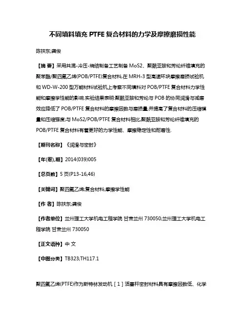 不同填料填充PTFE复合材料的力学及摩擦磨损性能