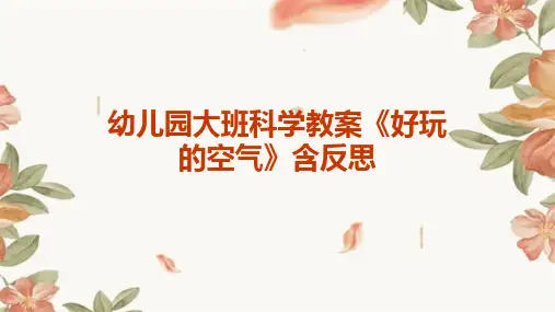 幼儿园大班科学教案《好玩的空气》含反思