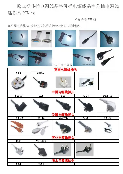 各国插头图片汇总