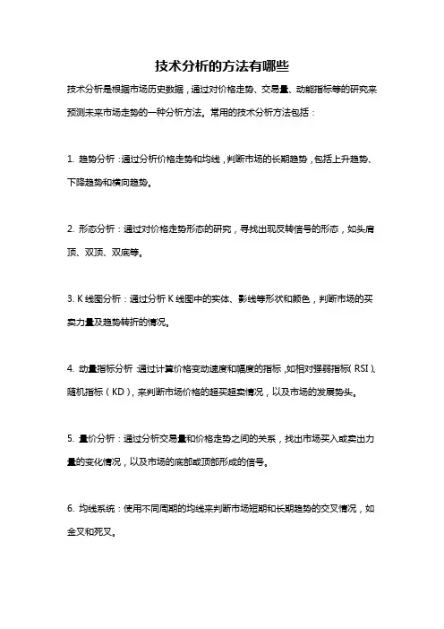 技术分析的方法有哪些