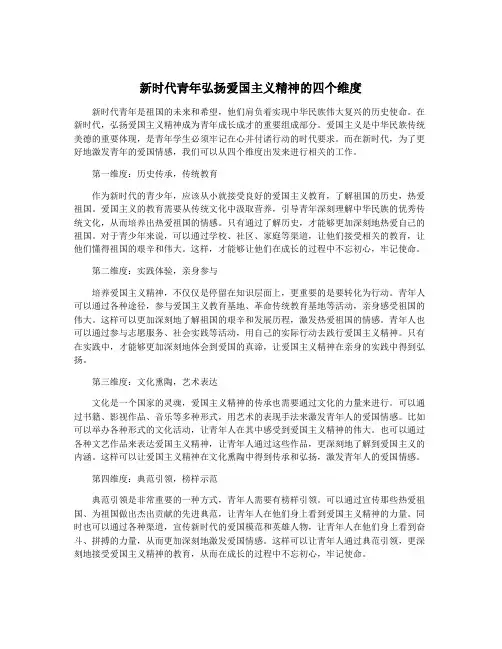 新时代青年弘扬爱国主义精神的四个维度