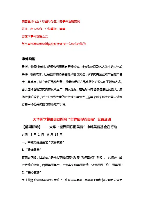 整形美容事件营销案例
