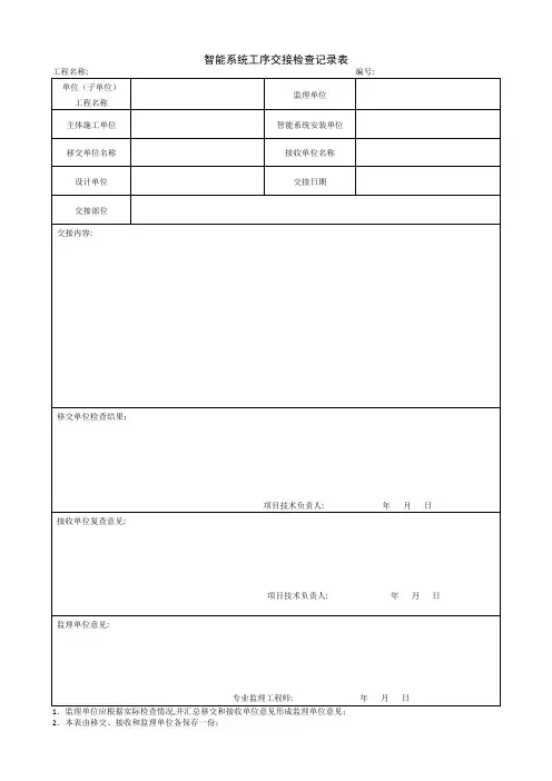 1.15.3智能系统工序交接检查记录表