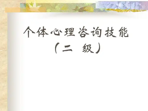 个体心理咨询技能