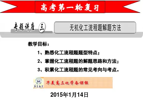 2015年高考复习专题——无机化工流程图题专题突破