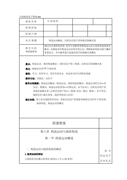 石油地质电子教案下载