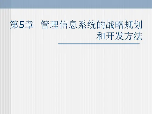 管理信息系统：第5章 管理信息系统的战略规划