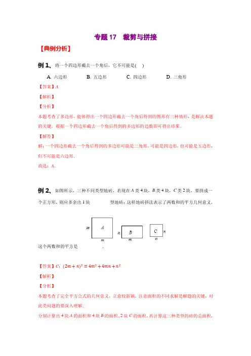 专题17  裁剪与拼接(原卷版)中考二轮专题复习之数学思想和方法以及常见题型满分练(全国通用)