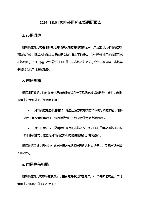 2024年妇科炎症外用药市场调研报告