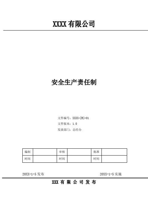安全生产责任制(编制(安全员),审核(副总),批准(总经理))