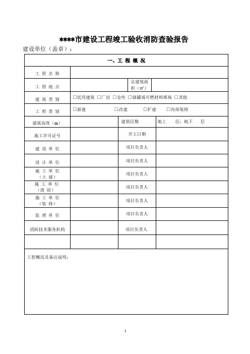 建设工程竣工验收消防查验报告(样表)