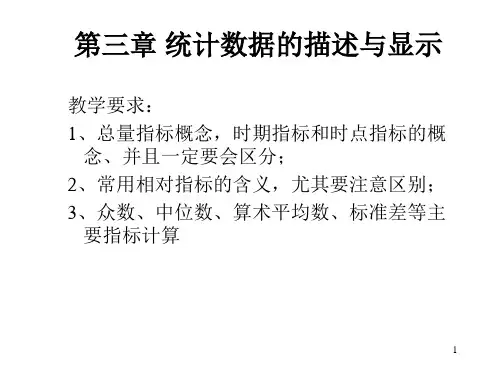 总量指标和相对指标
