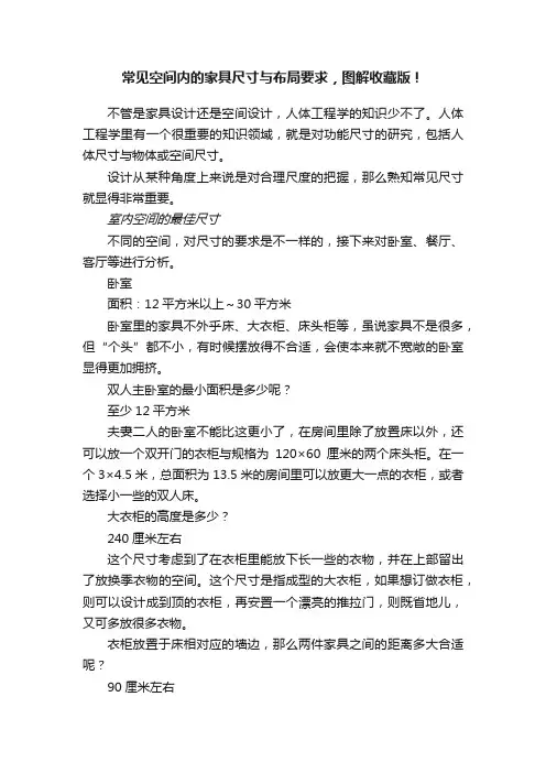 常见空间内的家具尺寸与布局要求，图解收藏版！