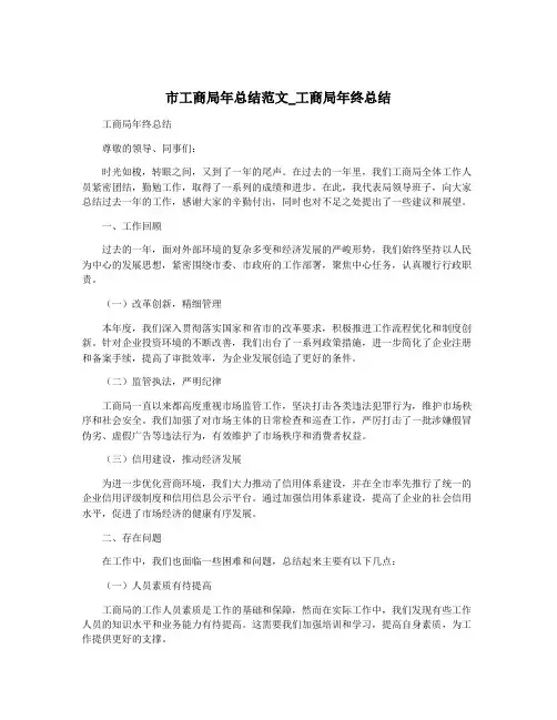 市工商局年总结范文_工商局年终总结