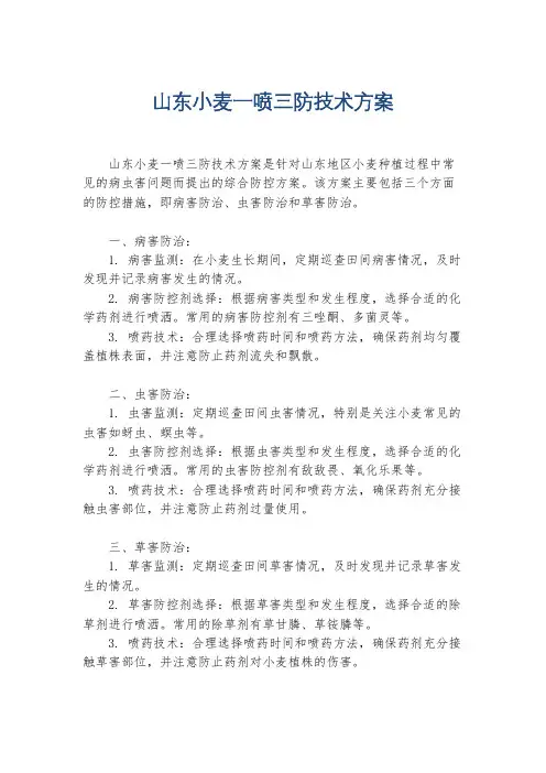 山东小麦一喷三防技术方案