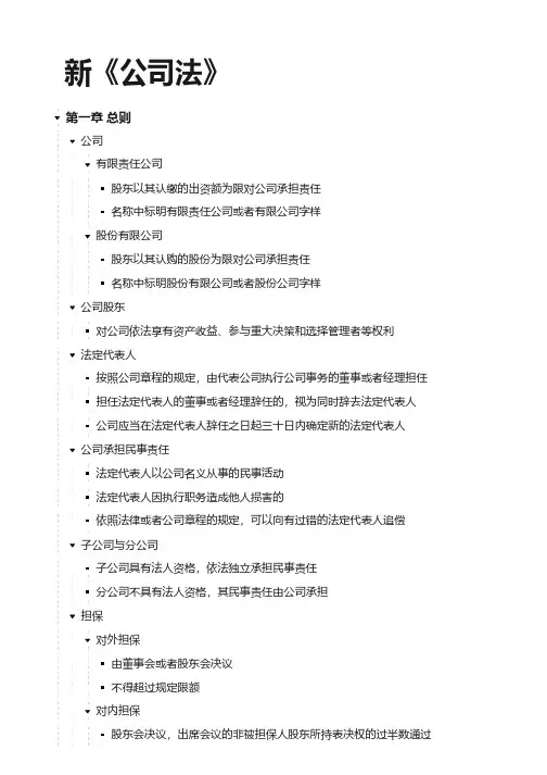 新《公司法》重要内容纲要