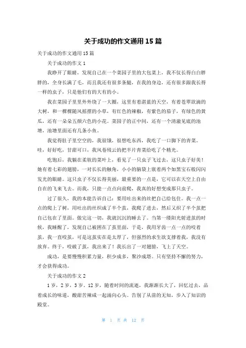 关于成功的作文通用15篇