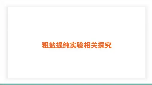 中考化学第一轮系统复习粗盐提纯实验相关探究精品课件