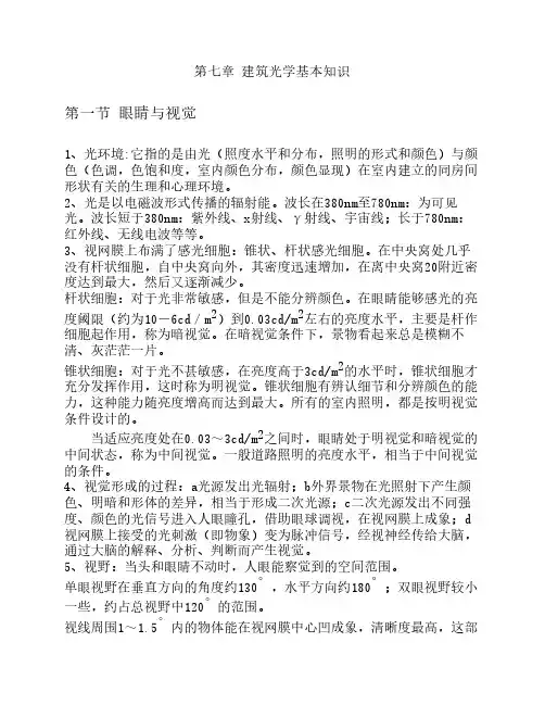 建筑光学基本知识