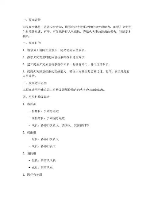 办公楼火灾应急疏散演练预案