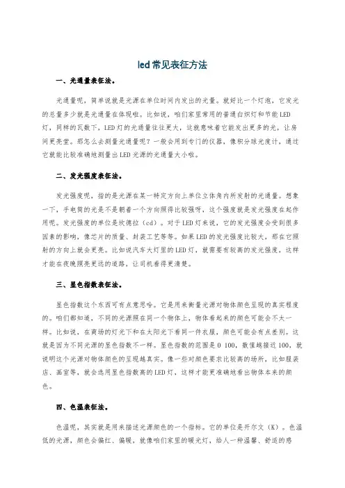 led常见表征方法
