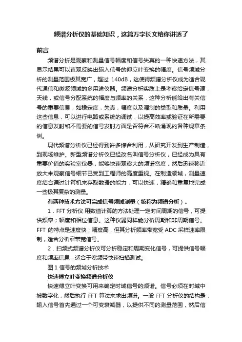 频谱分析仪的基础知识，这篇万字长文给你讲透了
