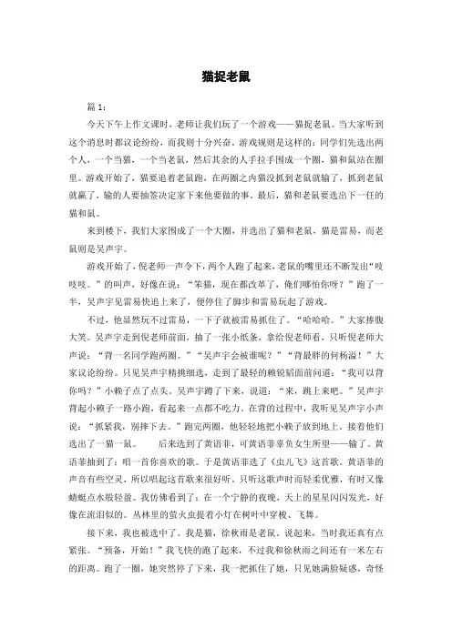 猫捉老鼠的作文400字一年级