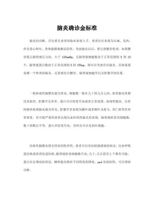 脑炎确诊金标准