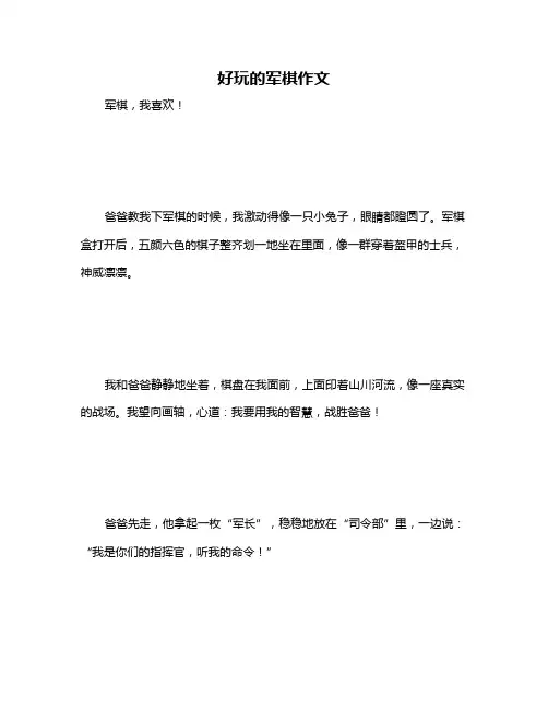 好玩的军棋作文