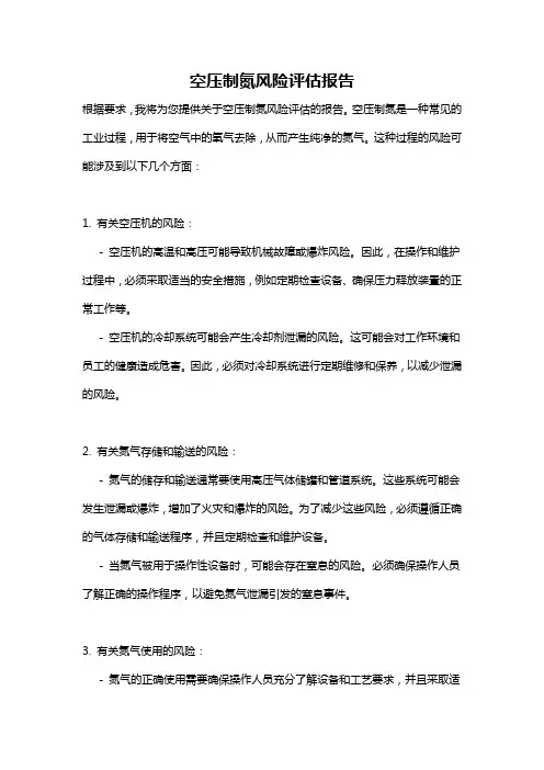 空压制氮风险评估报告