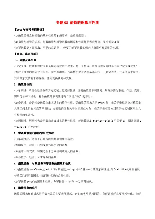 高考数学考纲解读与热点难点突破专题02函数的图象与性质教学案(理)