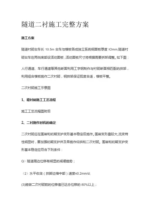 隧道二衬施工完整方案