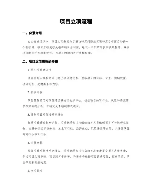 项目立项流程