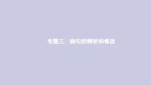 浙江省2020版高考语文一轮复习专题三病句的辨析和修改课件