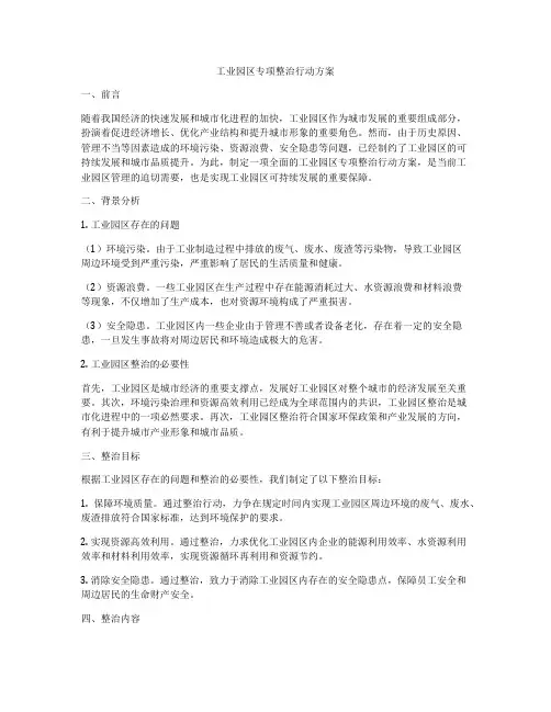 工业园区专项整治行动方案