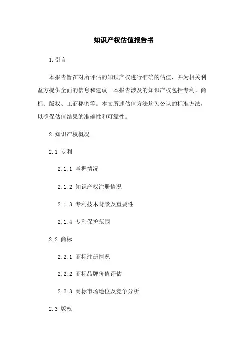 知识产权估值报告书