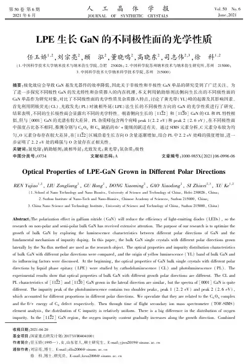 LPE生长GaN的不同极性面的光学性质
