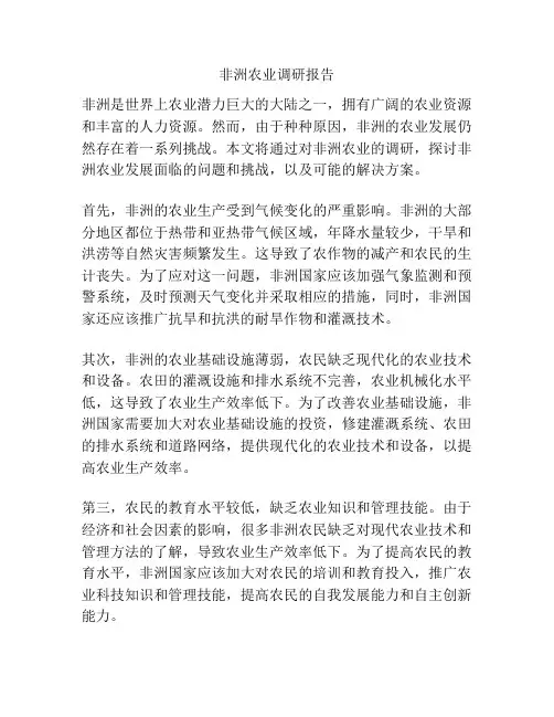 非洲农业调研报告