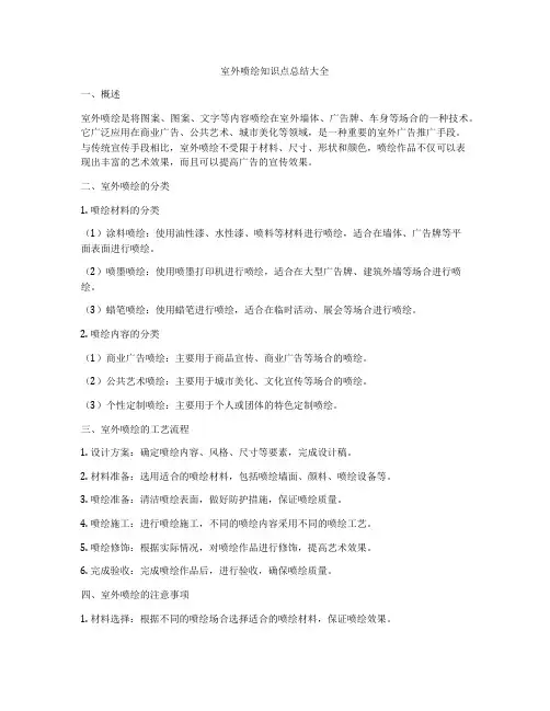 室外喷绘知识点总结大全