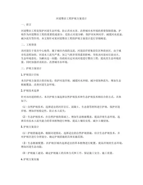 河道整治工程护坡方案设计