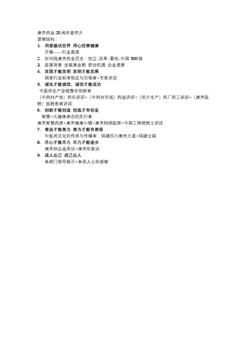康美药业20周年宣传片