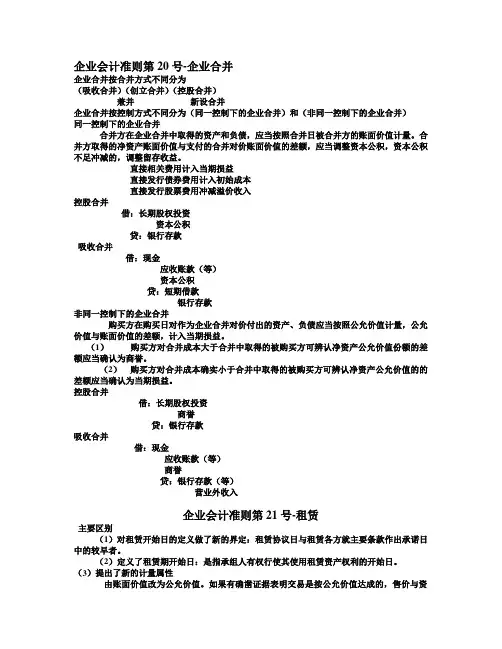 企业会计准则第20号