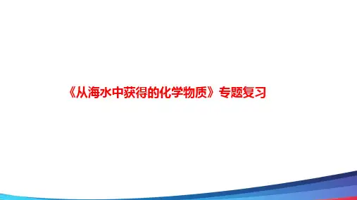 高中化学《从海水中获得的化学物质》专题复习精品PPT课件