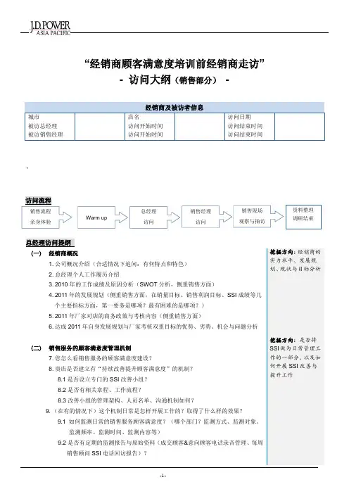 J.D.powerSSI经销商访问大纲