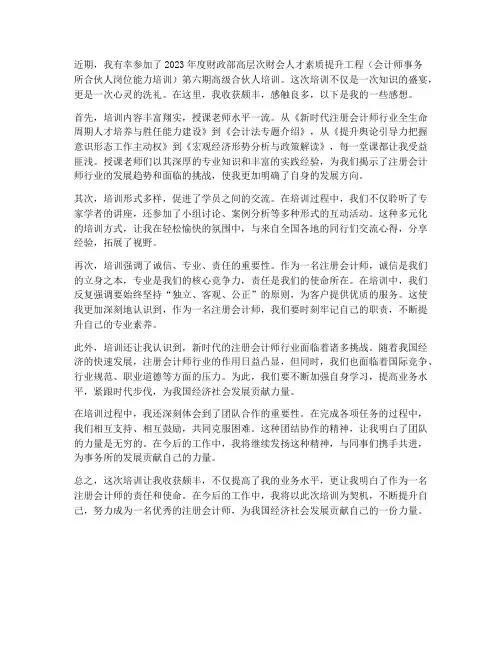 会计师事务所培训感想